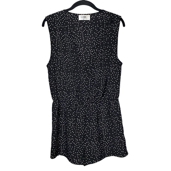 Seek the Label Polka Dot V-Neck Romper Black White Retro Style Size Medium - Picture 1 of 6